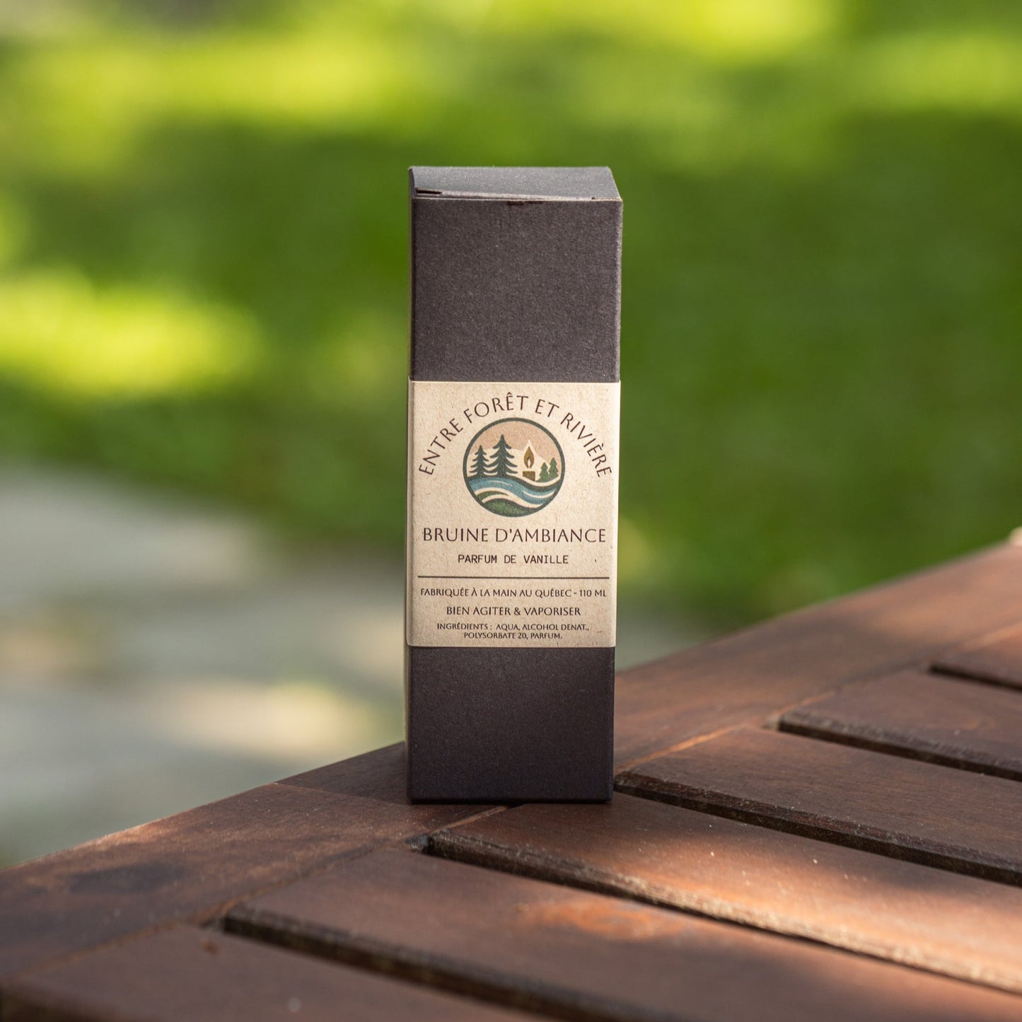 Bruine d'Ambiance Vanille • Vaporisateur et Contenant de Verre Ambré 110 ml • Fabriquée au Québec