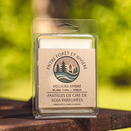Pastilles de cire de soja Velours Ambré • Fabriquée au Québec
